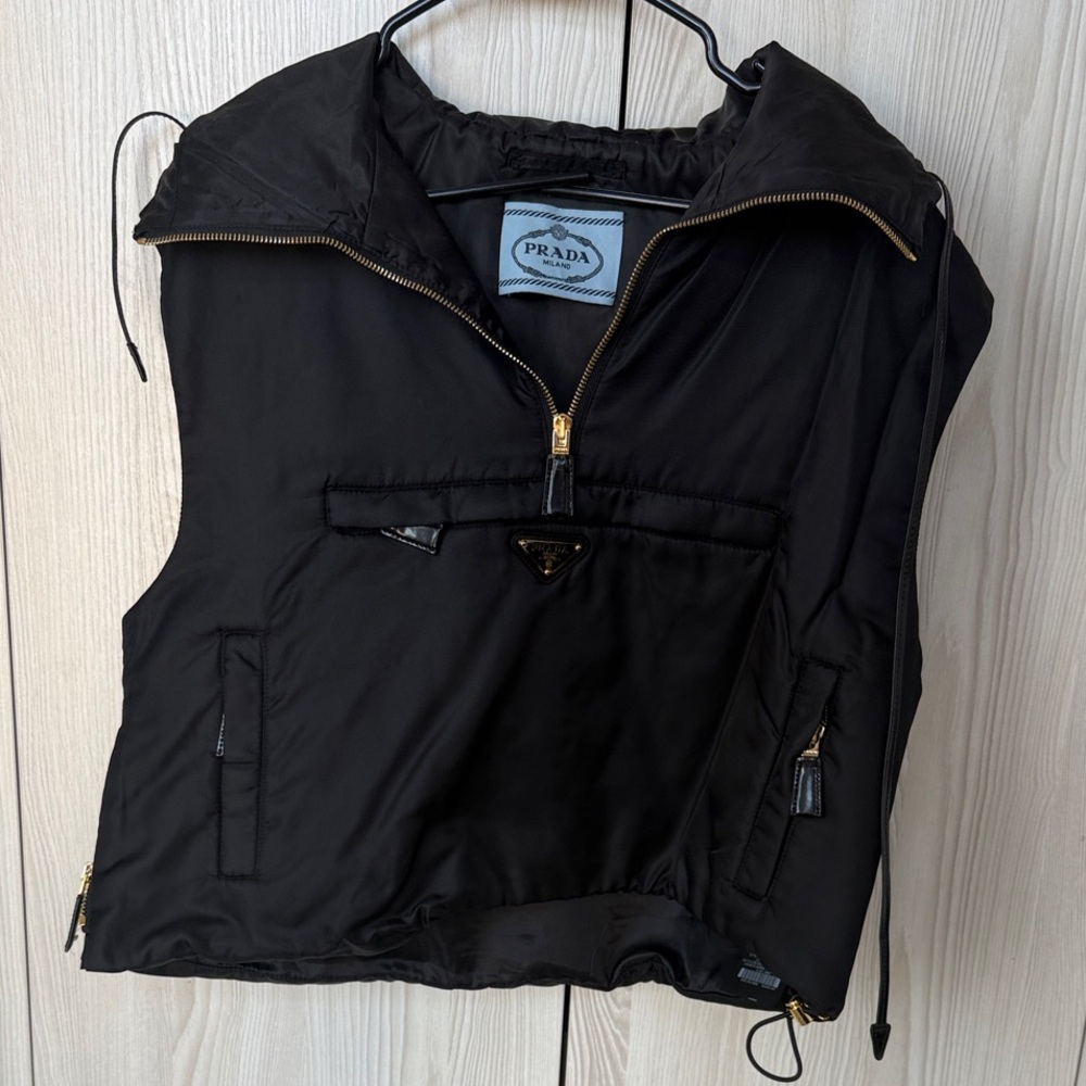 PRADA Black Vest with Gold Accents